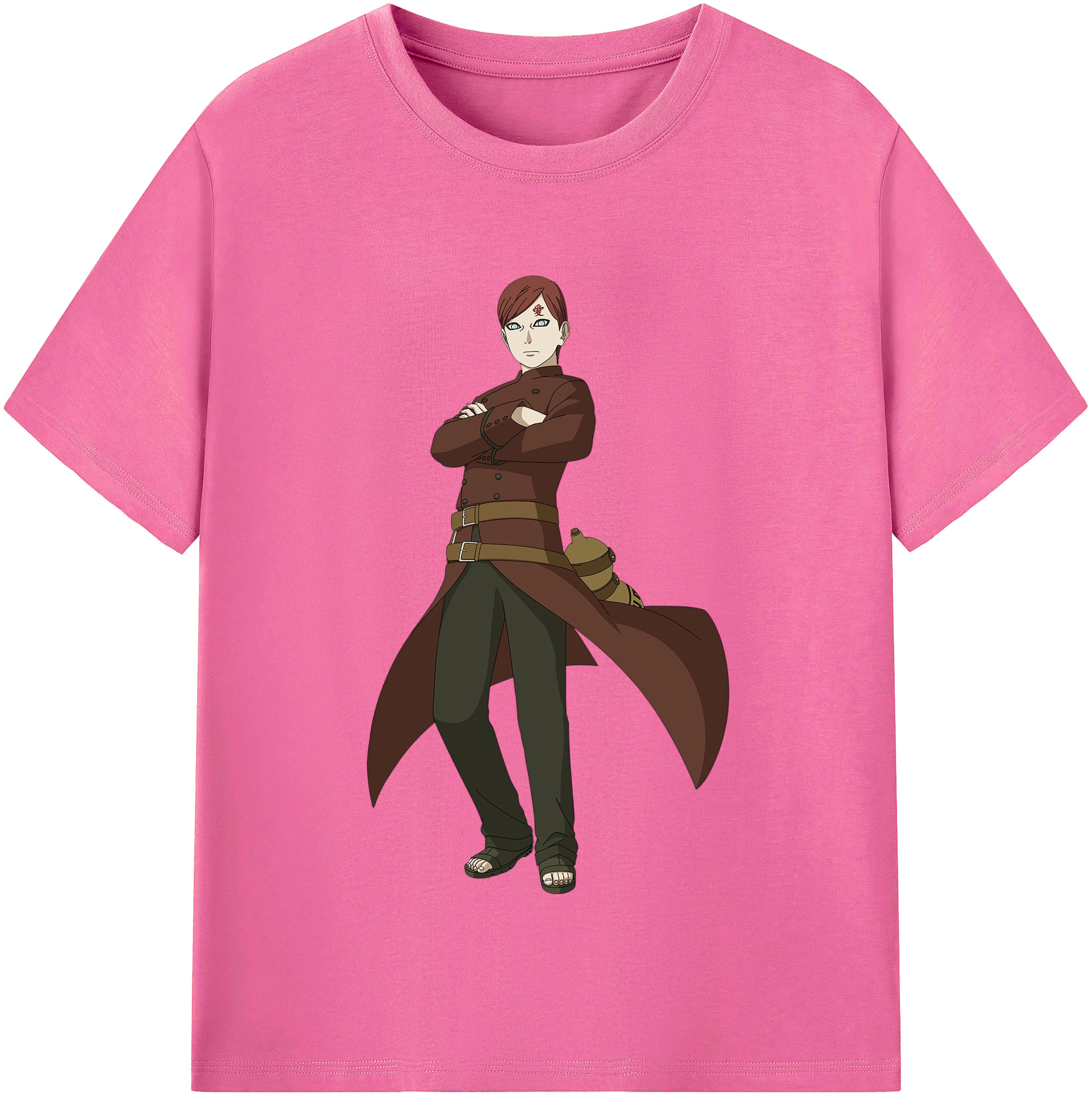 （画像用） NARUTO -ナルト- ガアラ Gaara レディースカジュアルプリントTシャツ（綿100％）